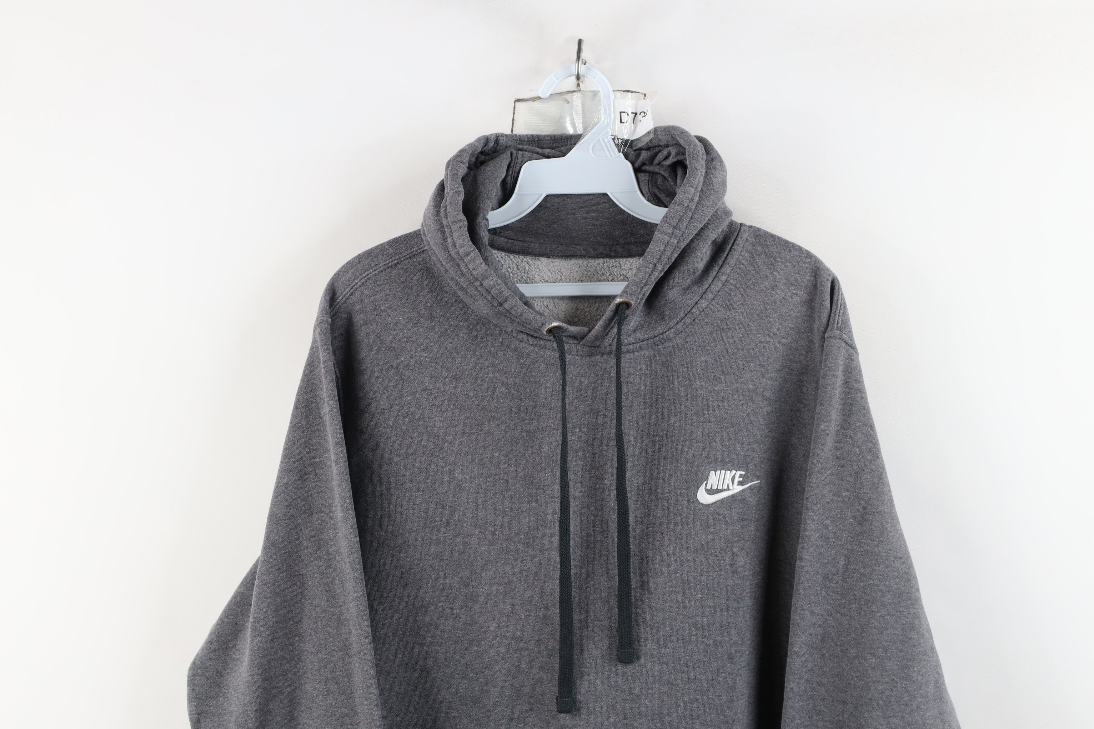 Nike × Vintage Vintage 90s Y2K Nike Travis Scott Mini Swoosh Hoodie Gray Size US L / EU 52-54 / 3 - 2 Thumbnail