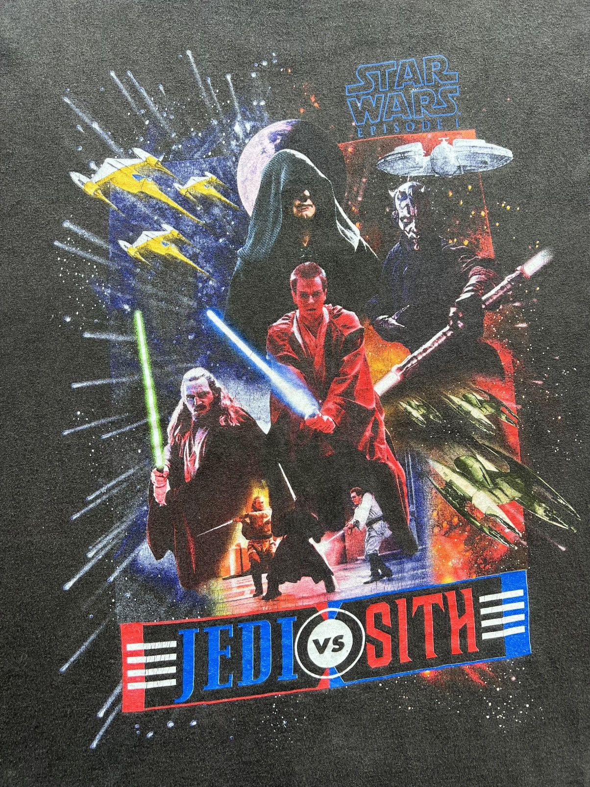 Star Wars × Vintage 1999 Star Wars Phantom Menace Jedi vs Sith Movie Tee Shirt Size US L / EU 52-54 / 3 - 3 Thumbnail
