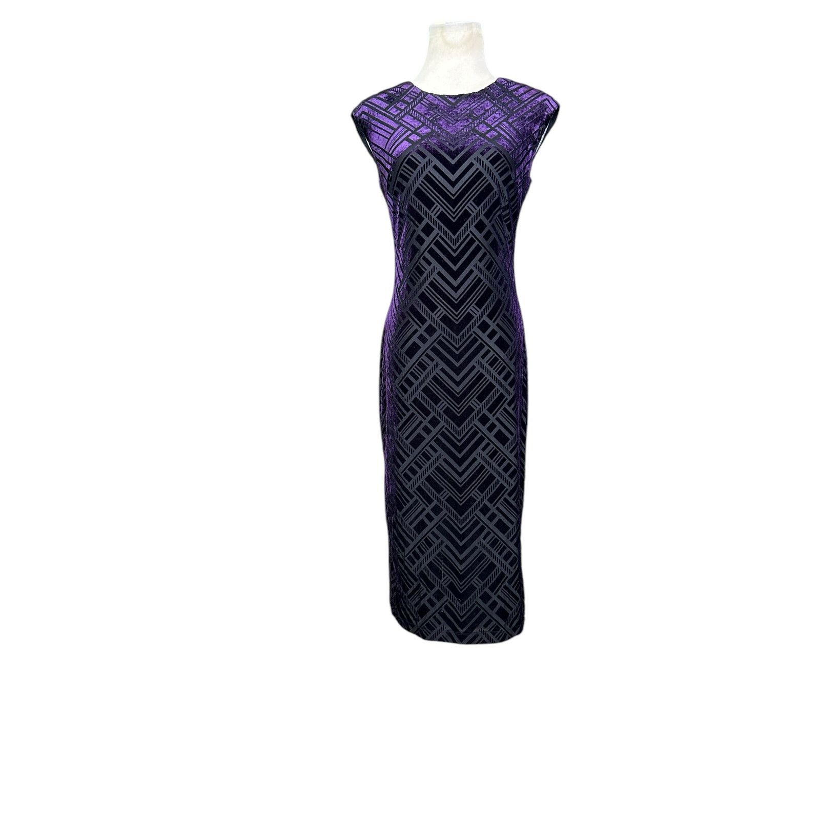 Vince Camuto Vince Camuto purple velvet midi pencil cocktail dress size 4 Size S / US 4 / IT 40 - 15 Thumbnail