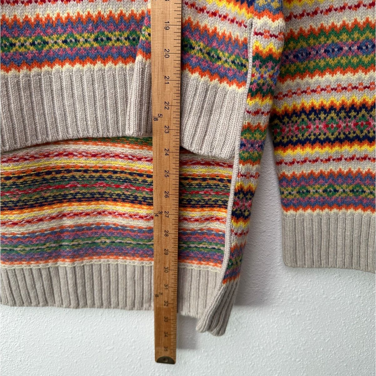 Stella McCartney Stella McCartney Multicolor Zigzag Wool 10 High Low Sweater Size L / US 10 / IT 46 - 16 Thumbnail