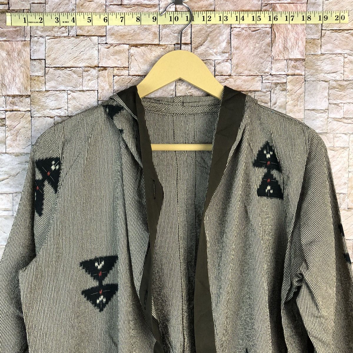 Homespun Knitwear Japan navajo Grey cardigan hoodie Knitwear #A808 Size US M / EU 48-50 / 2 - 4 Thumbnail