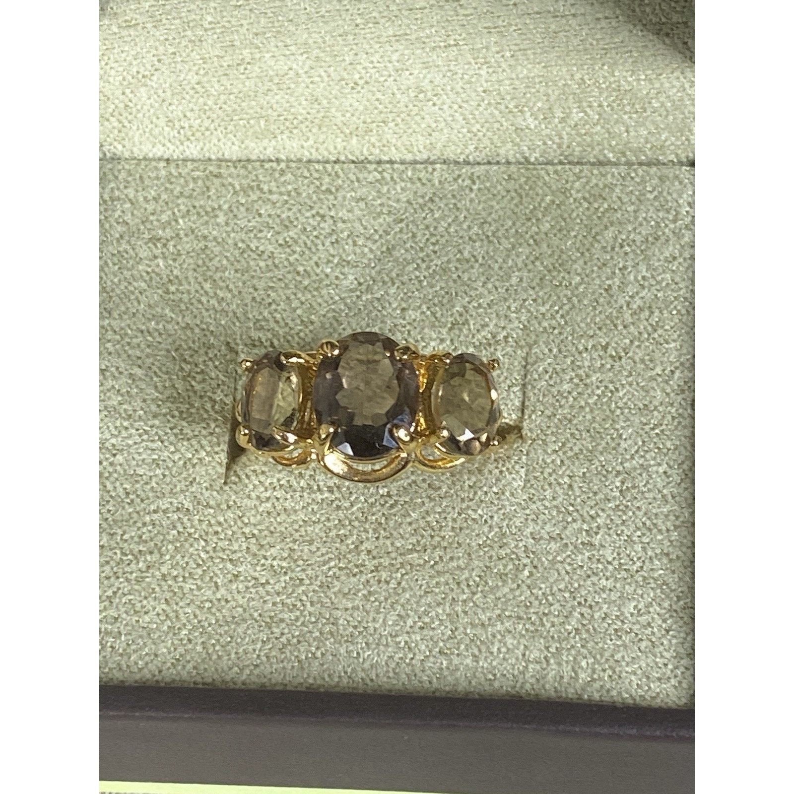 Sterling Silver UNCAS 925 Sterling Silver Gold Plated Smoky Quarts-size 8.25 Size ONE SIZE - 2 Thumbnail