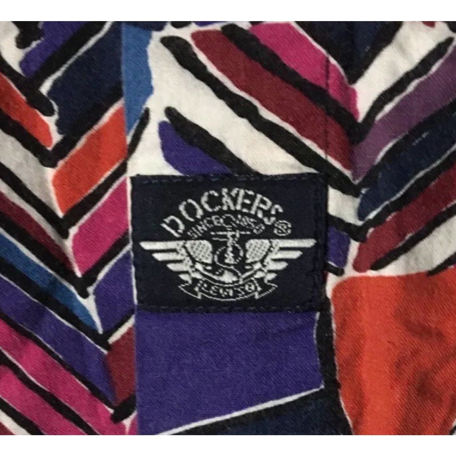 Dockers Vtg 90s Dockers Abstract Art AOP Shirt L Beach Vaporwave Surf Skate Grunge OP Shirt Size US L / EU 52-54 / 3 - 3 Thumbnail
