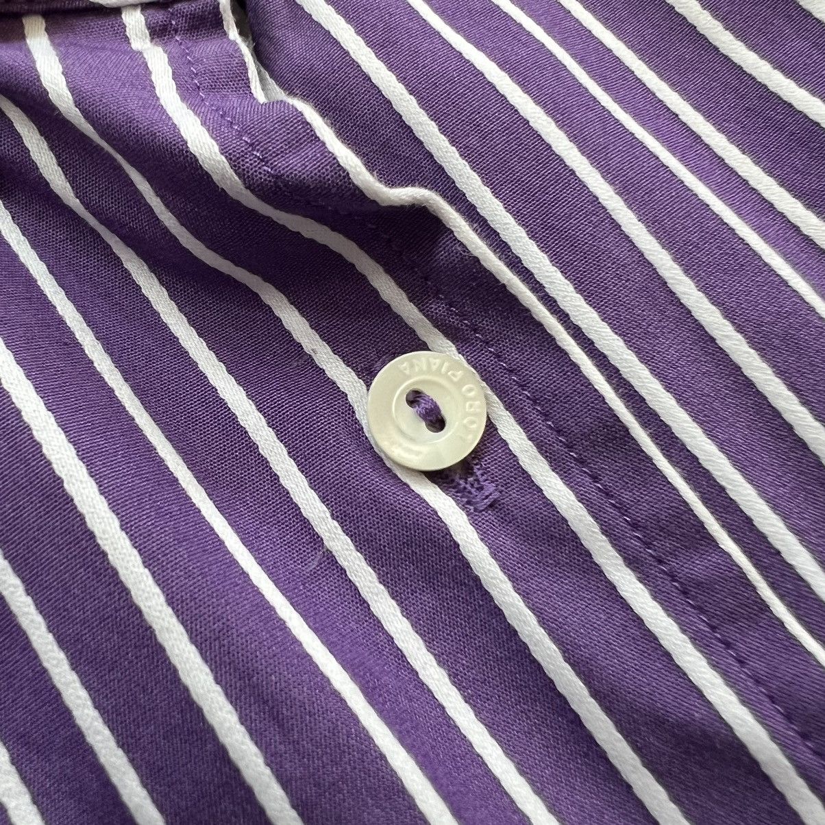 Loro Piana Loro Piana Purple Stripe Long Sleeve Button up Shirt Size S / US 4 / IT 40 - 3 Thumbnail