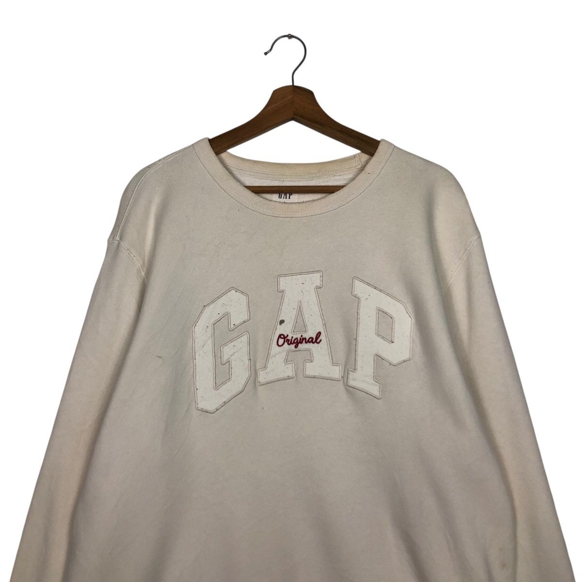 Japanese Brand GAP Original Spellout Crewneck Sweatshirt Cream Beige Size US L / EU 52-54 / 3 - 4 Thumbnail