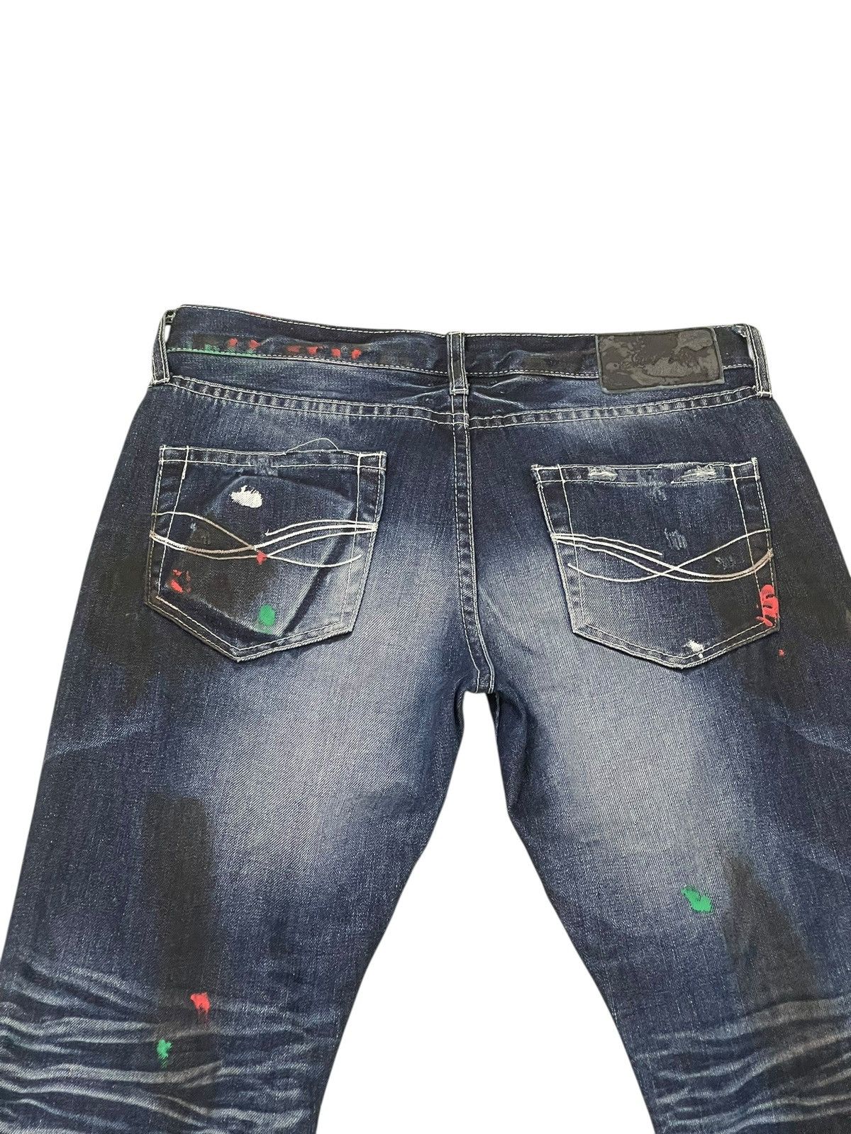 Japanese Brand Flare Jeans CavariA Honeycomb Distress Low Rise ERD 2🟦6 Size US 30 / EU 46 - 18 Thumbnail