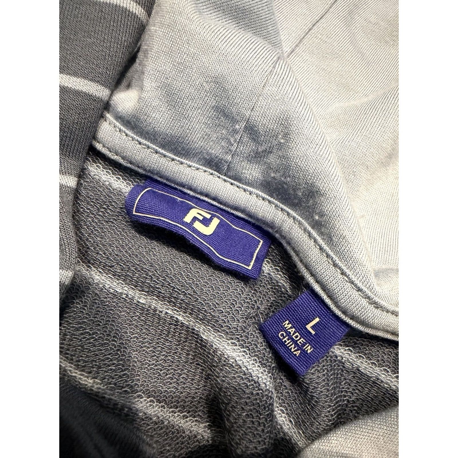Footjoy FootJoy FJ Henley Hoodie Mens Large Pullover Striped Blue Golf DriRelease Size US L / EU 52-54 / 3 - 5 Thumbnail