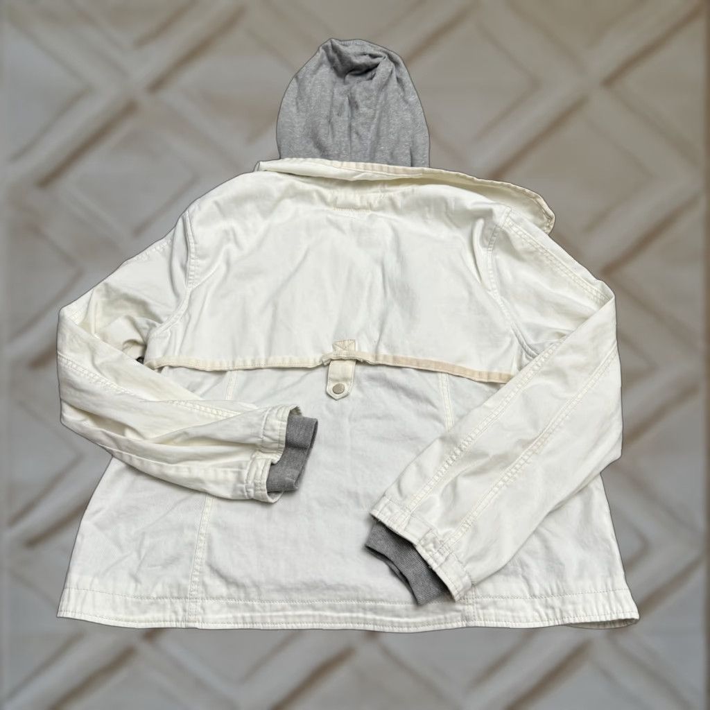 Anthropologie Anthropologie Hei Hei Utility Double Layer Hoodie Jacket Womens Large White Coat Size L / US 10 / IT 46 - 1 Thumbnail