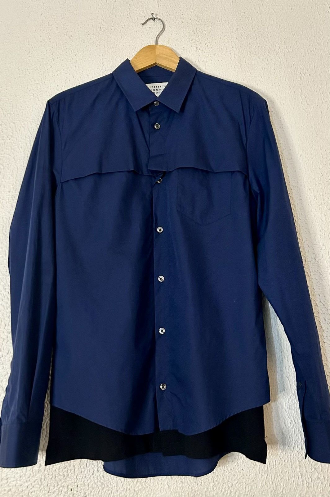 Maison Margiela Line 10 Navy and black dress shirt