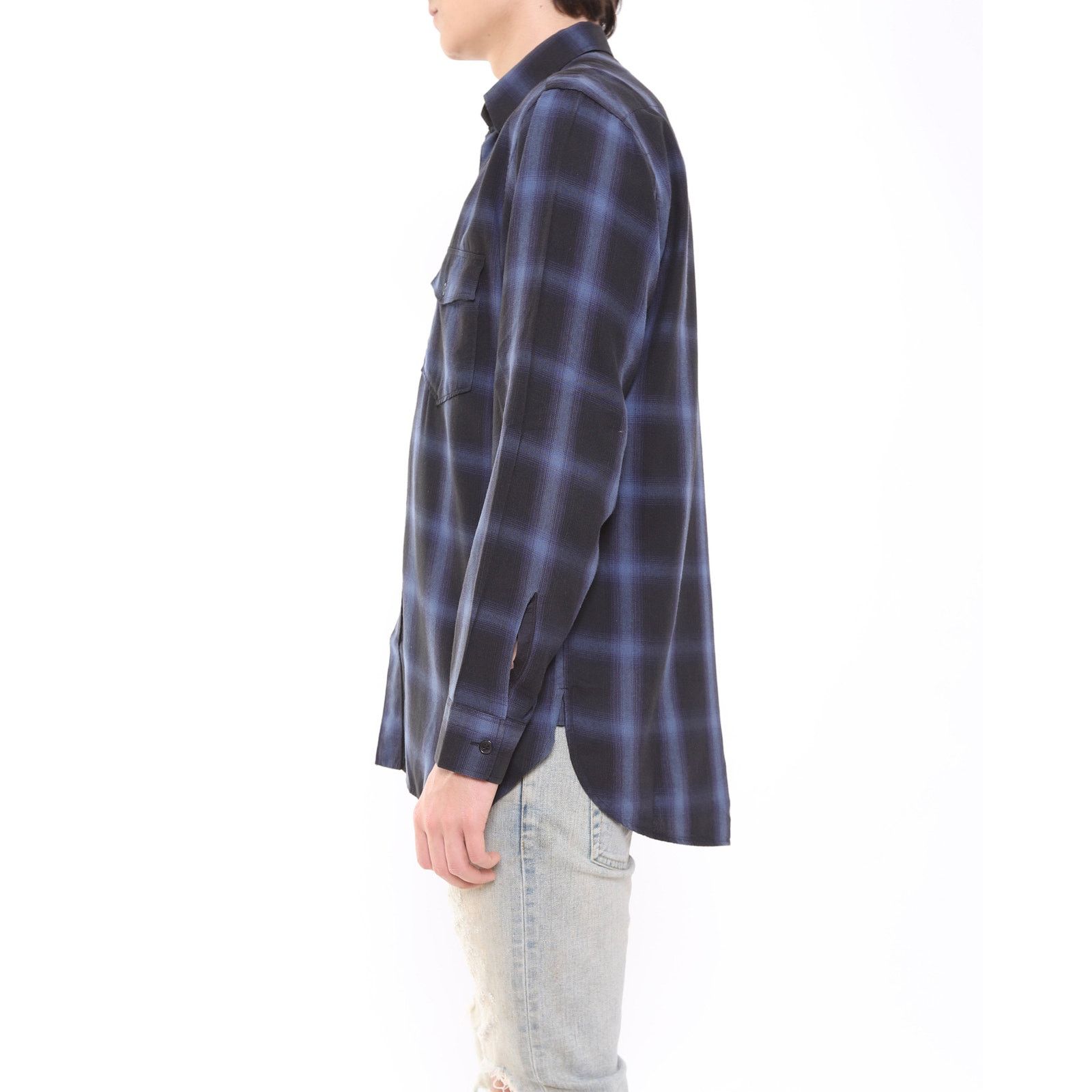 Saint Laurent Paris FW13 Oversized Flannel in Blue & Black Checked Wool Size US M / EU 48-50 / 2 - 5 Thumbnail