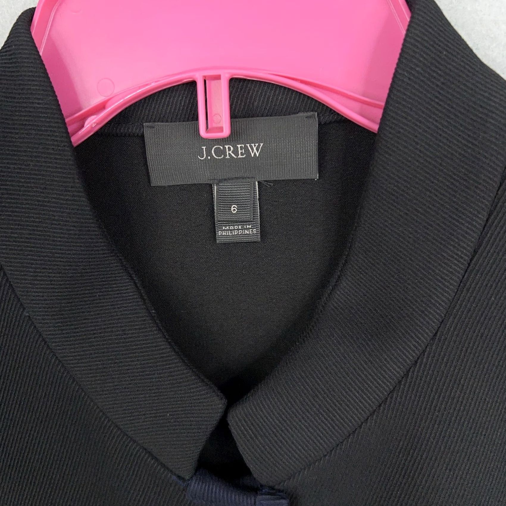 J.Crew J.CREW Jacket Women 6 Black Navy Blue Twill Blazer Mandarin Preppy Career Shirt? Size M / US 6-8 / IT 42-44 - 4 Thumbnail
