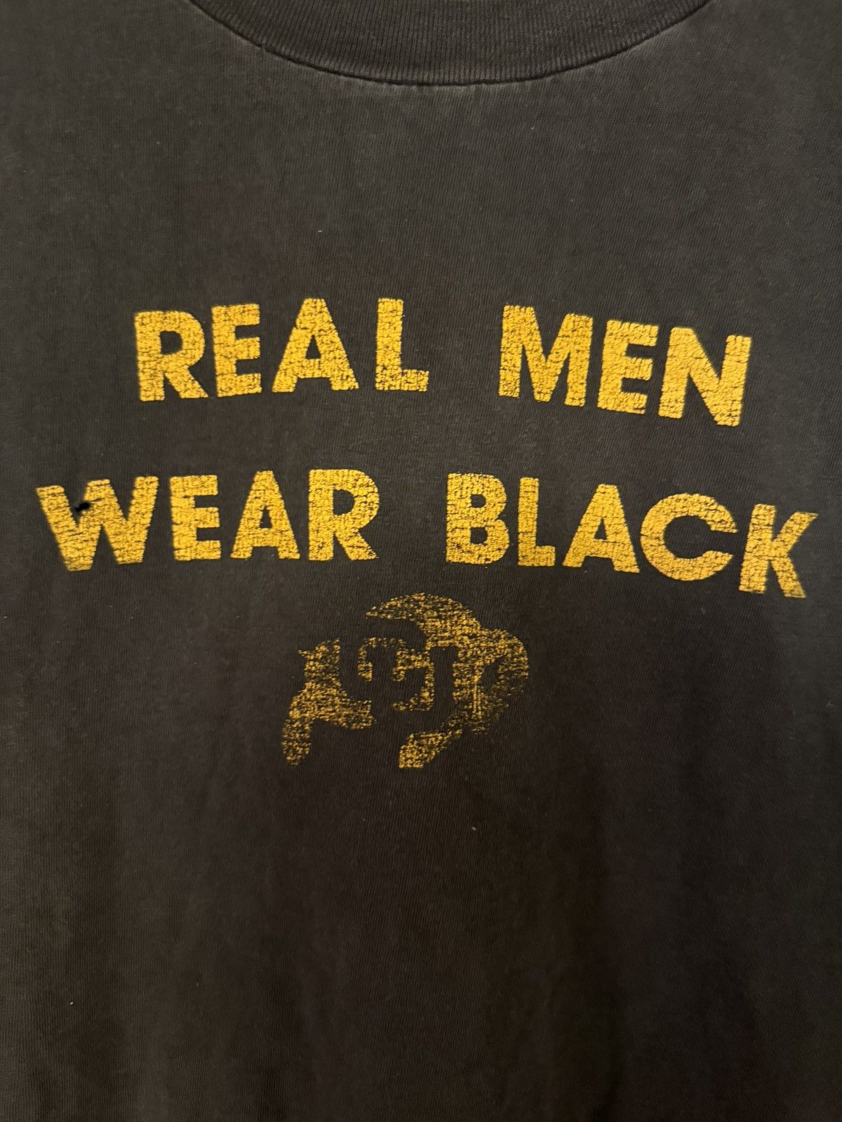 Vintage Vintage CU Boulder “Real Men Wear Black” Size US L / EU 52-54 / 3 - 3 Thumbnail