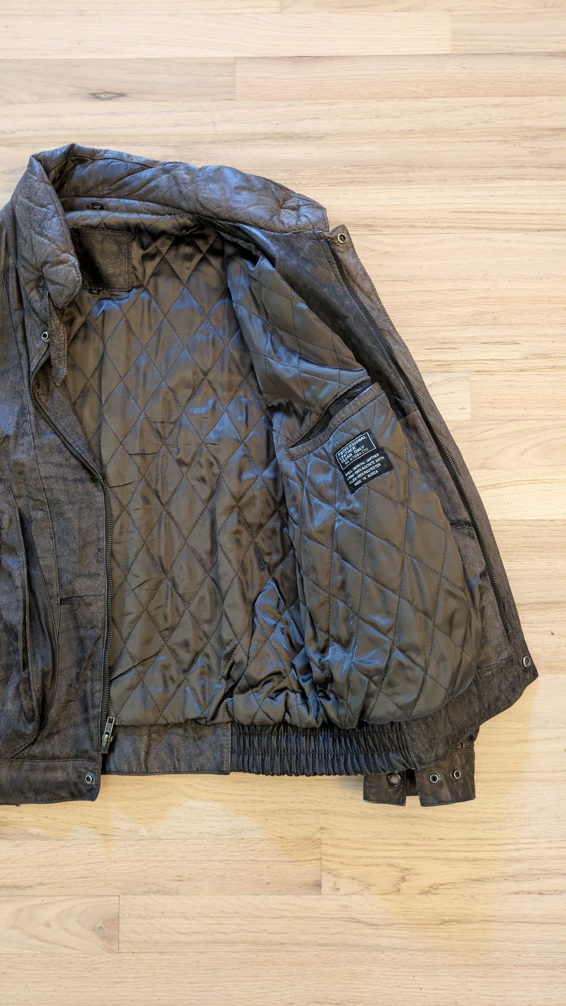 Vintage Genuine Leather Faded Brown Bomber Jacket Size US XL / EU 56 / 4 - 6 Thumbnail