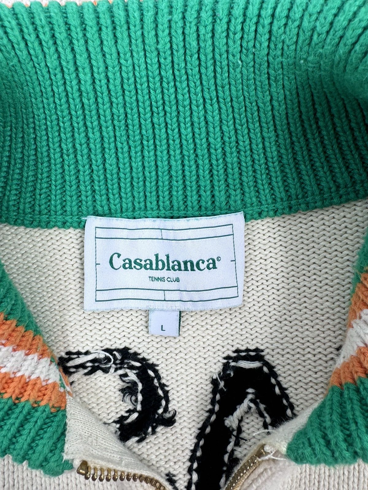 Casablanca LOGO PRINT KNIT ZIP UP SWEATER Size US L / EU 52-54 / 3 - 6 Thumbnail