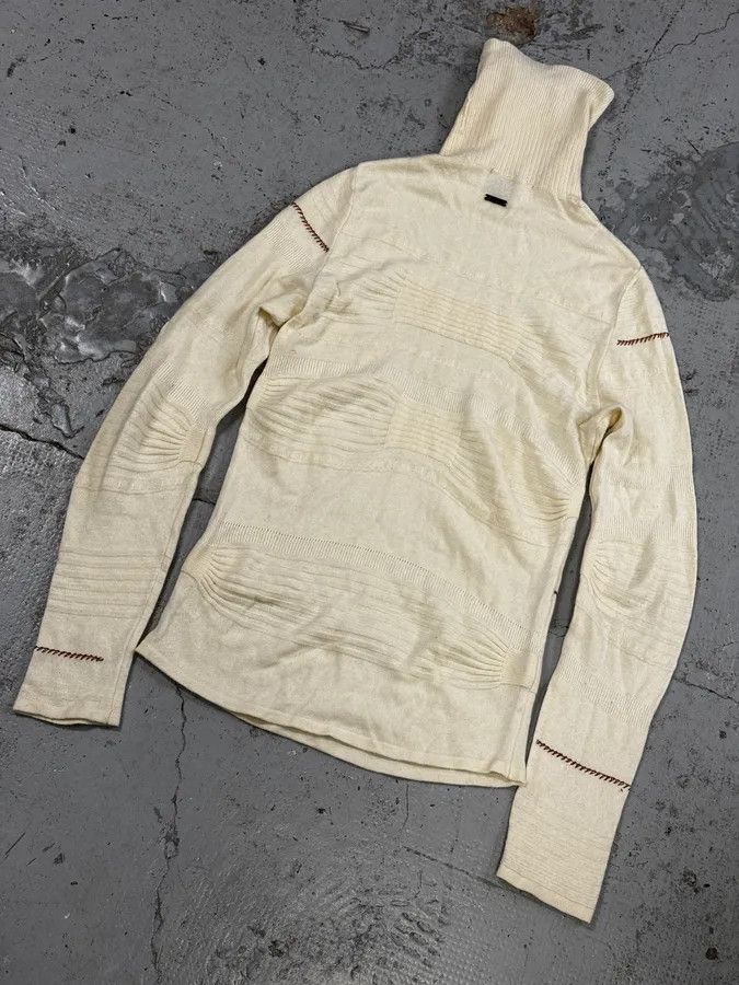 Roberto Cavalli 2000s Cavalli Cream White Abstract Turtleneck Sweater Size US S / EU 44-46 / 1 - 6 Thumbnail
