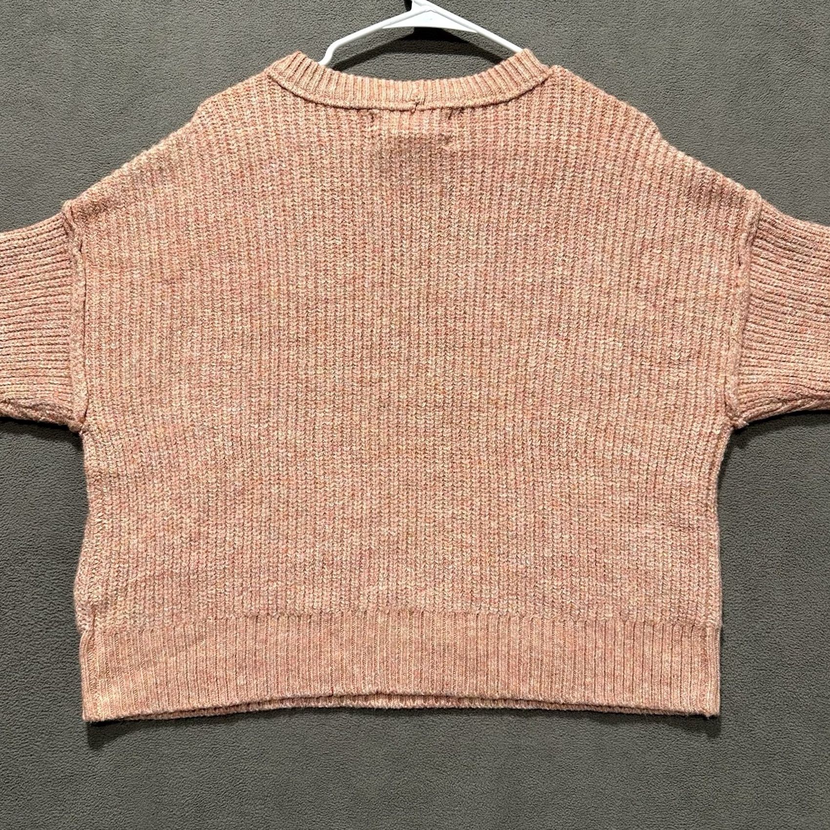 American Eagle Outfitters American Eagle Sweater Women Medium Pink Rose Cropped Relaxed Wool Blend Size M / US 6-8 / IT 42-44 - 2 Thumbnail