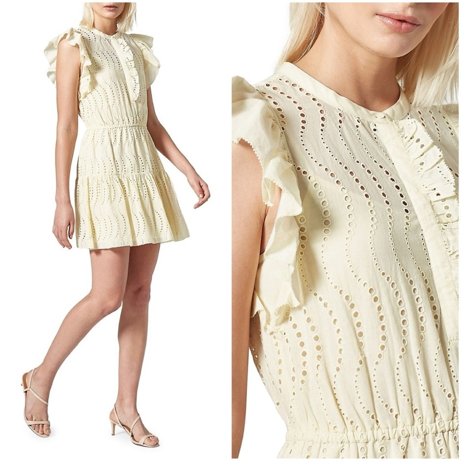 Joie NWT Joie The Krystina Dress Lace Eyelet Mini Dress Floral M Size M / US 6-8 / IT 42-44 - 1 Thumbnail
