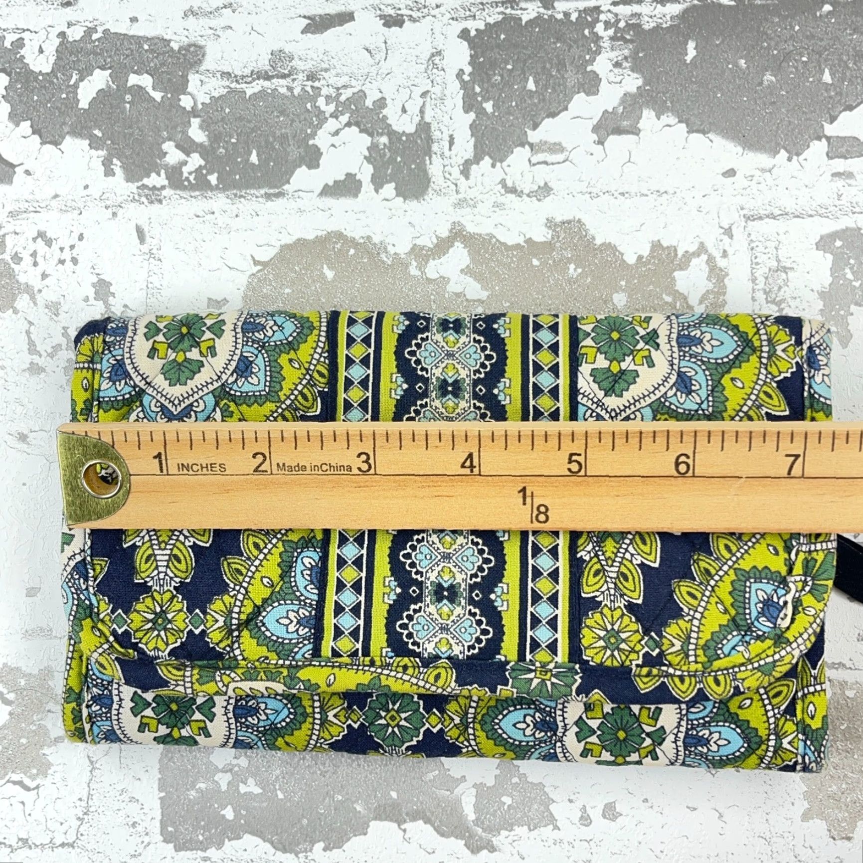 Vera Bradley Vera Bradley Wallet Cambridge Pattern Green Blue Folding Cards Cash Retired Size ONE SIZE - 7 Thumbnail
