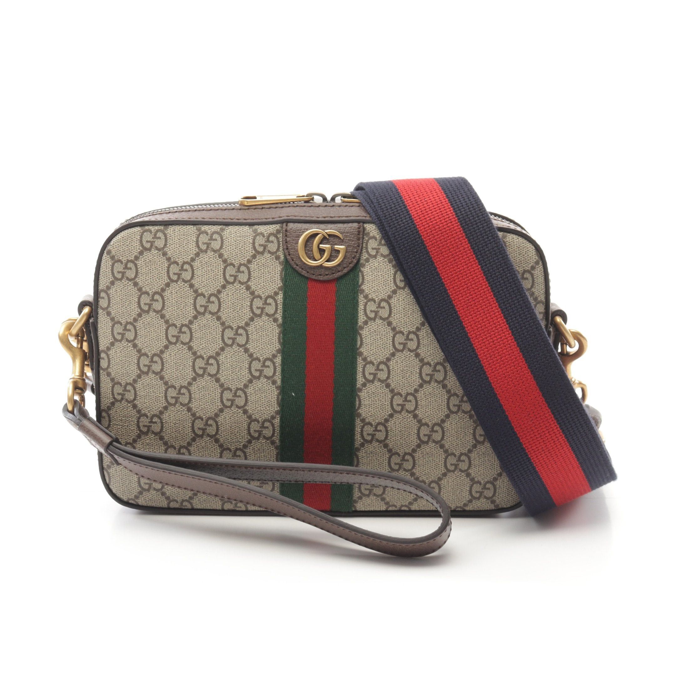 Gucci Gucci Gg Supreme Sherry Line Shoulder Bag Leather Beige Dark Brown Multicolor Size ONE SIZE - 1 Thumbnail
