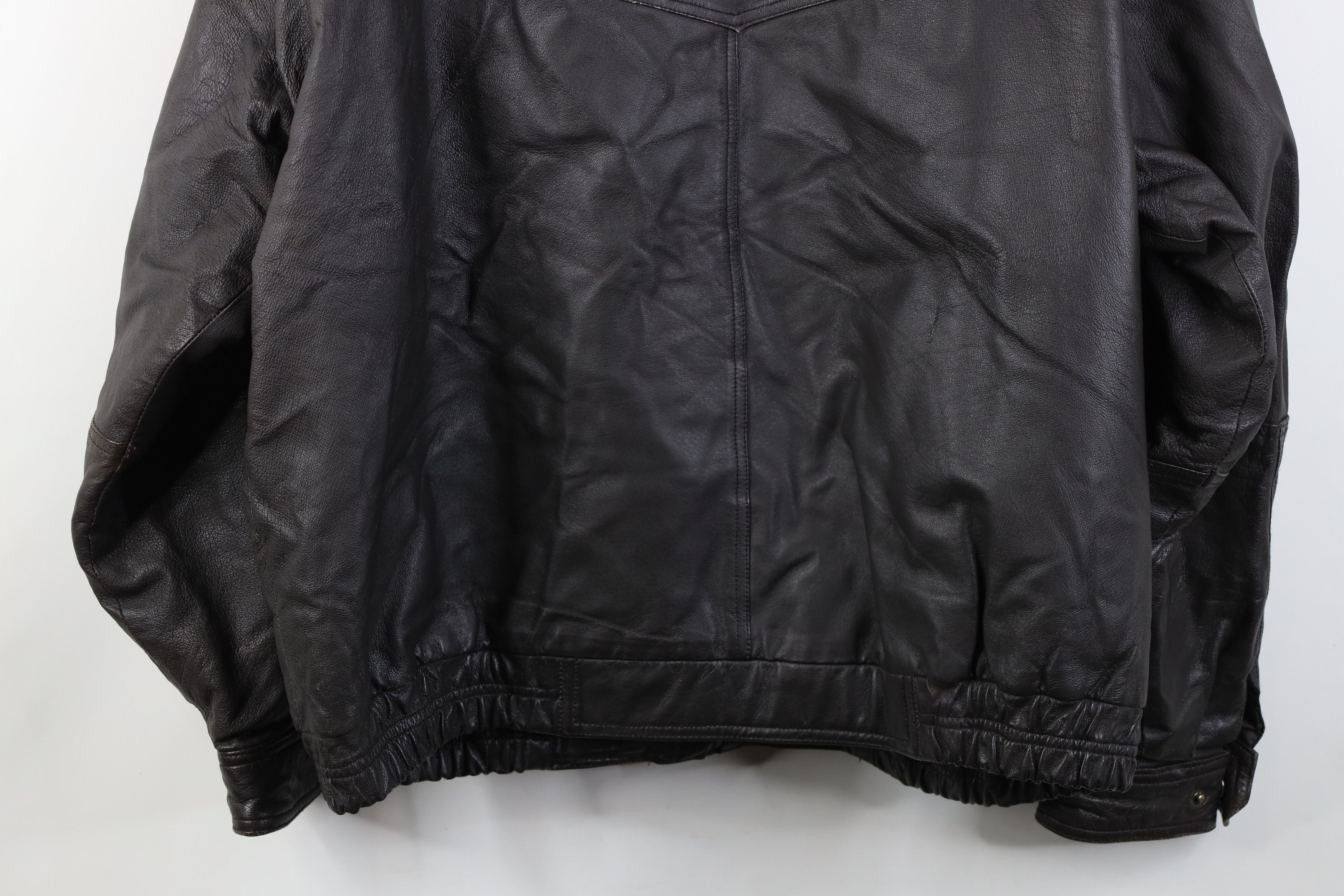 Vintage Vintage 90s Streetwear Quilted Leather Bomber Jacket Brown Size US XXL / EU 58 / 5 - 17 Thumbnail