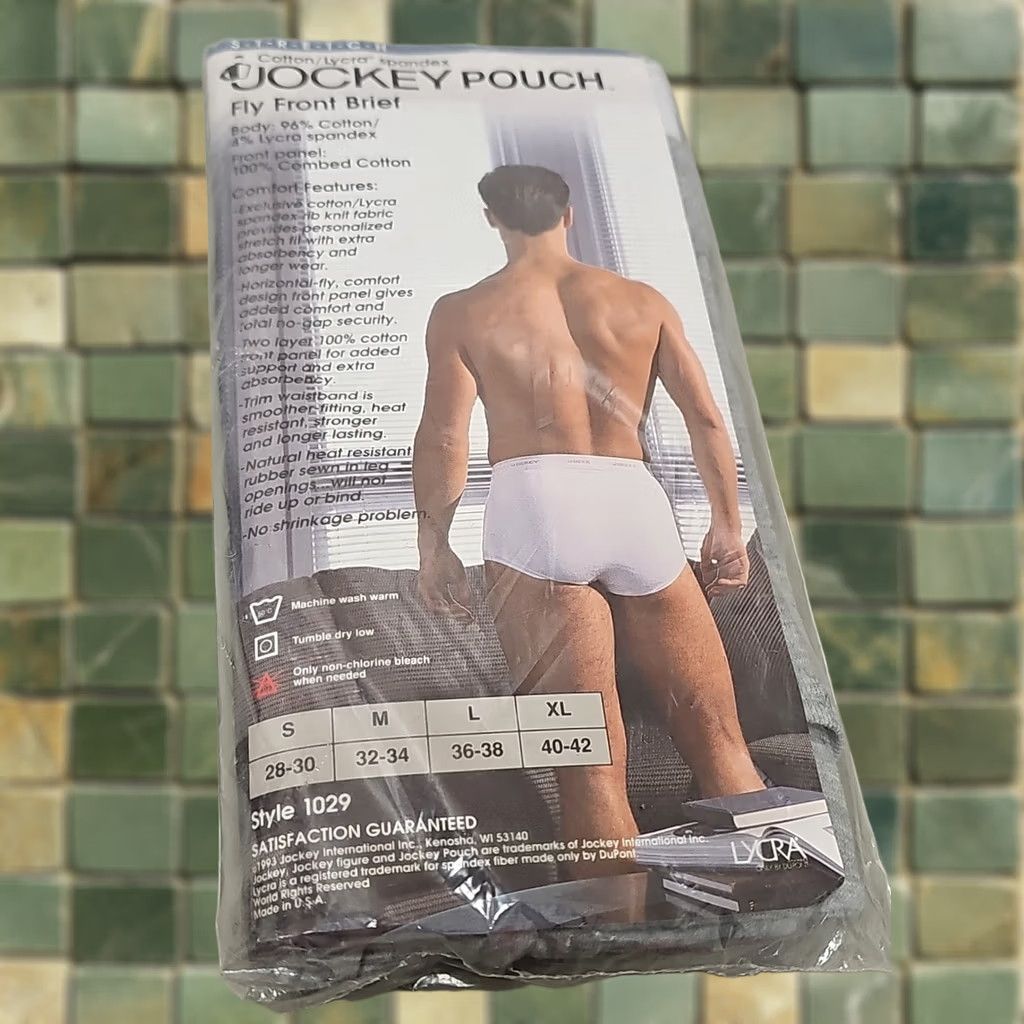 Jockey VINTAGE Jockey Underwear Brief Men M Cotton Blend Gray 1993 90s Pouch Front/Back Stretch Size US 31 - 1 Thumbnail
