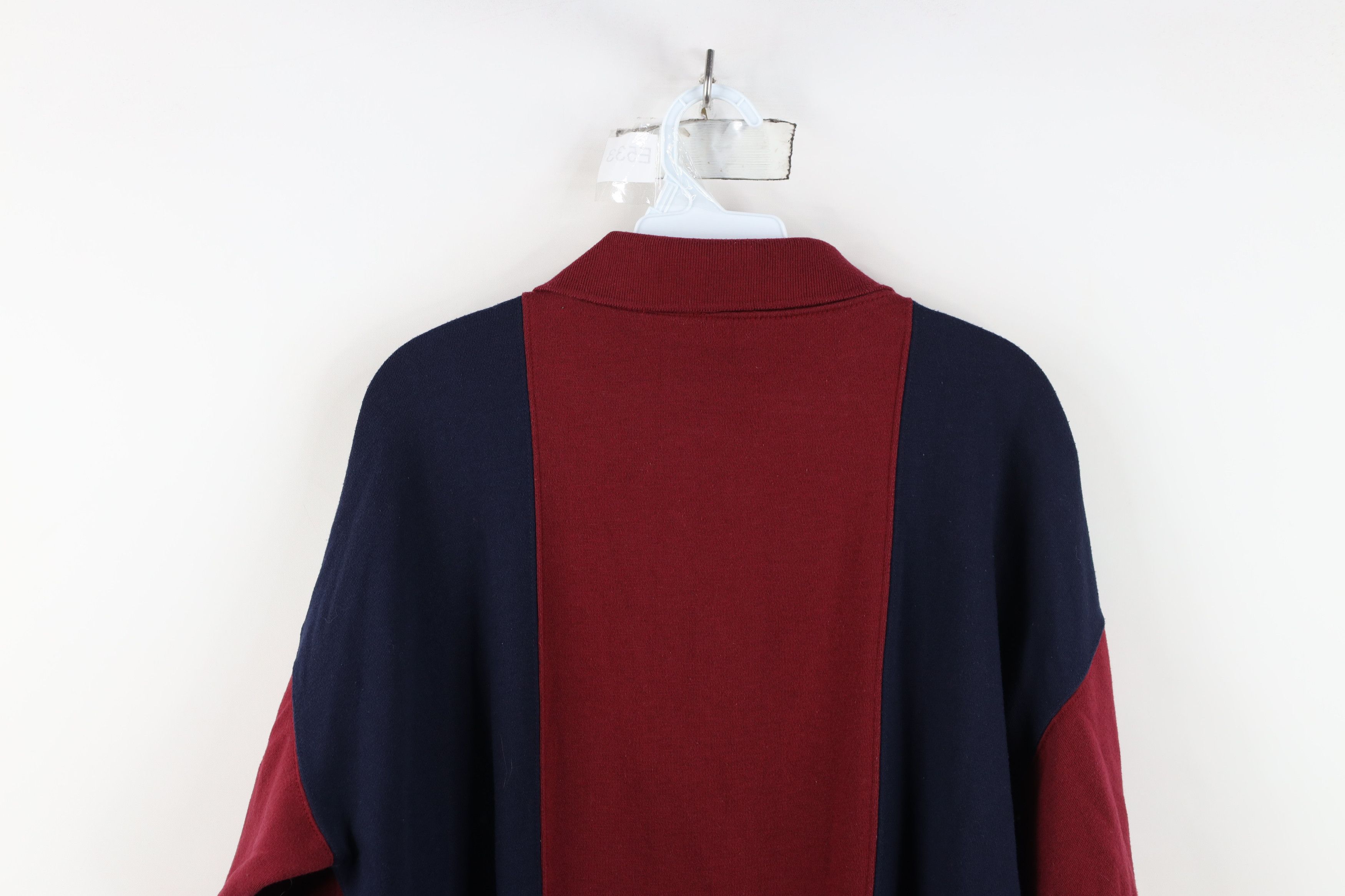 Vintage Vintage 90s Streetwear Block Striped Collared Sweatshirt Size US M / EU 48-50 / 2 - 10 Thumbnail