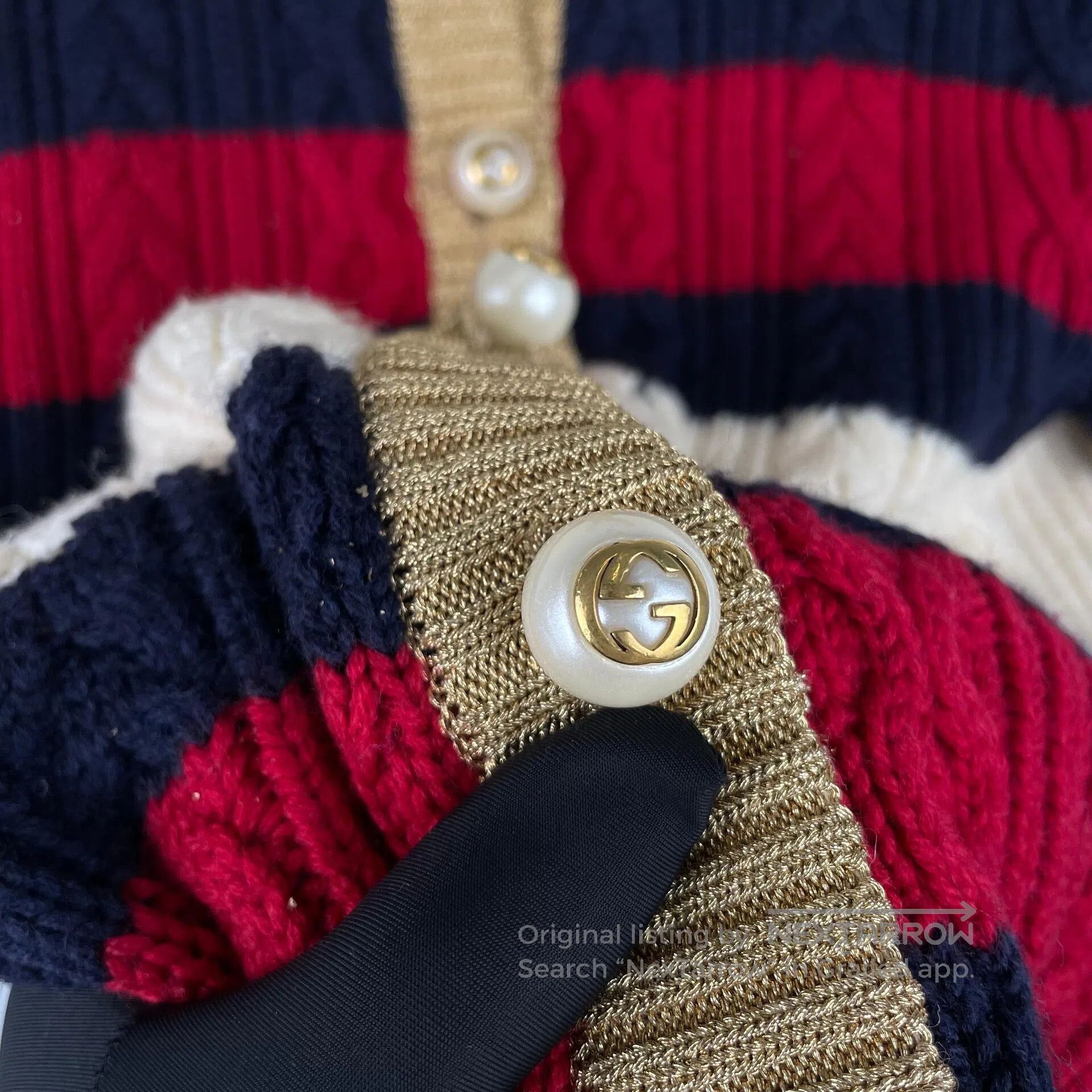 Gucci Guicci Color-blocked Striped Pearl Button Wool Long-sleeve Size US S / EU 44-46 / 1 - 4 Thumbnail