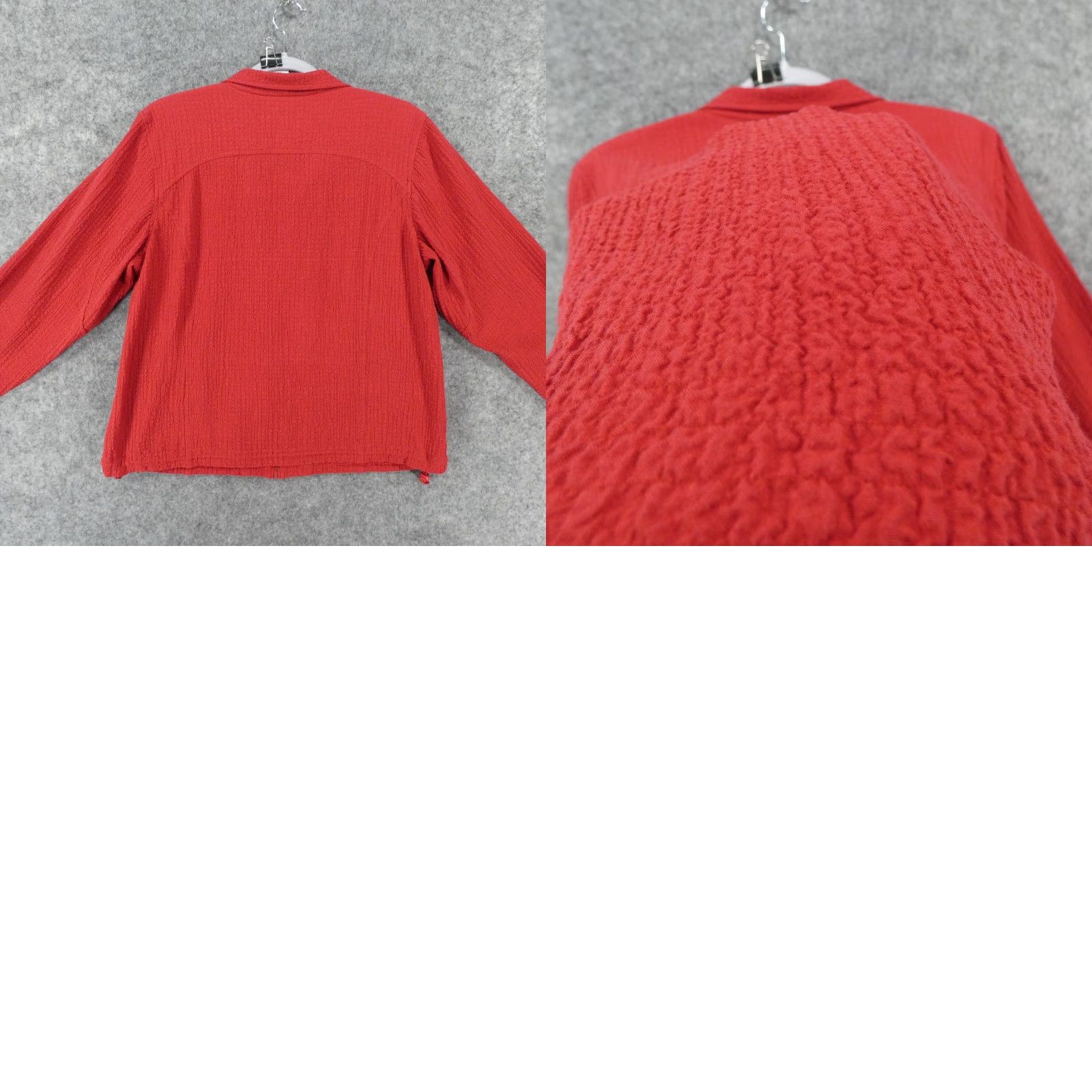 Orvis Orvis Blazer Womens Large Long Sleeve Zip Up Red Lightweight Rutched Size L / US 10 / IT 46 - 9 Thumbnail