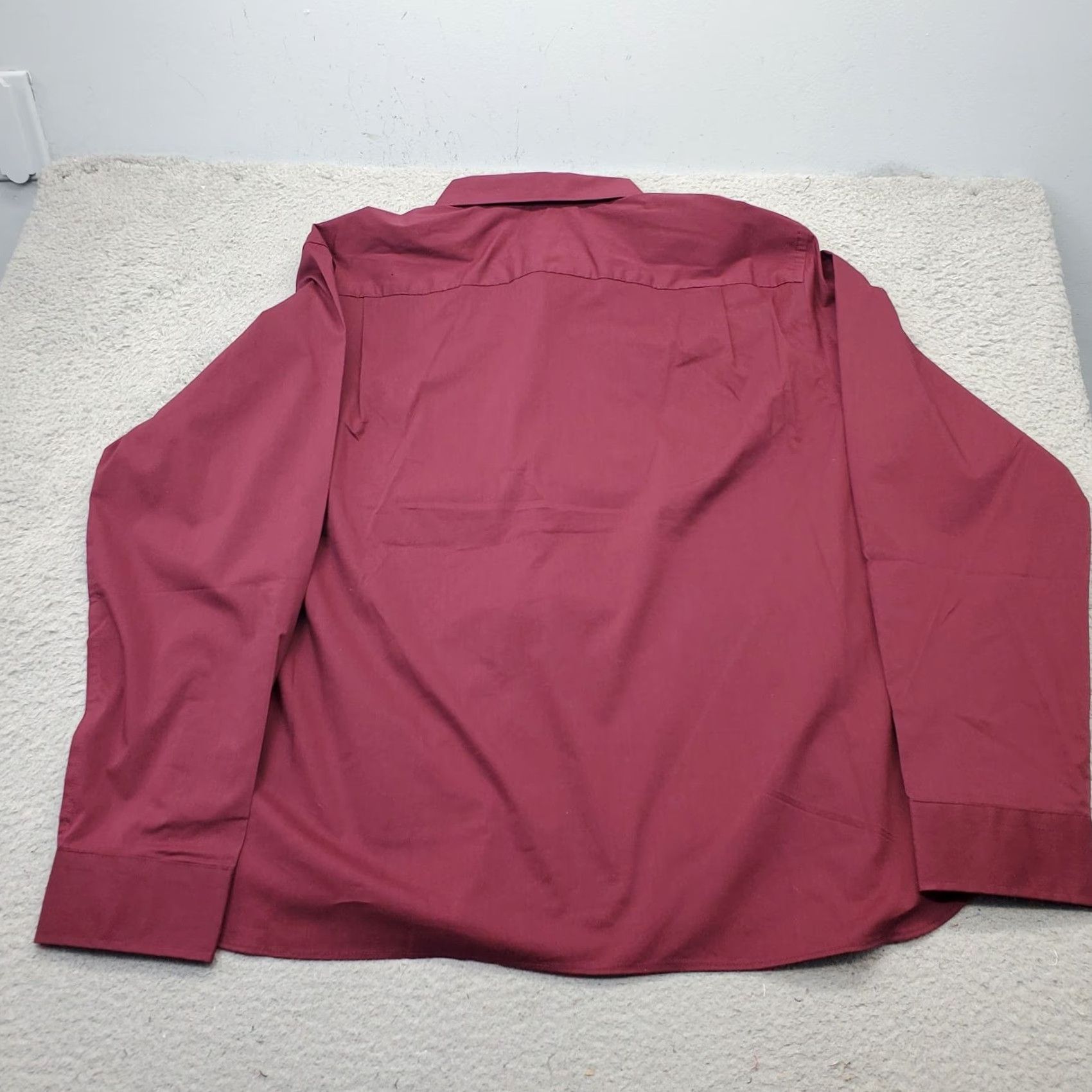 Van Heusen Van Heusen Shirt Mens XXL Burgundy Slim Button-Up Long Sleeve Size US XXL / EU 58 / 5 - 2 Thumbnail