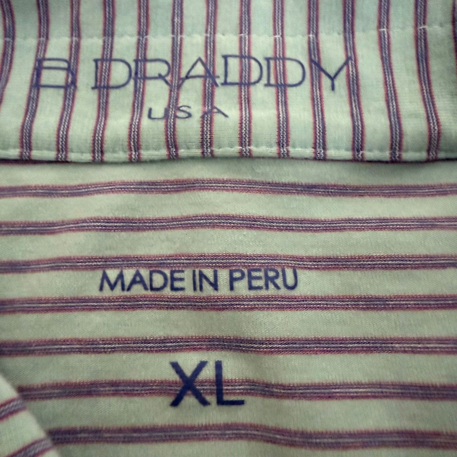 Other B Draddy Mens XL Pima Striped Polo Shirt Short Sleeve Blue Size US XL / EU 56 / 4 - 2 Thumbnail