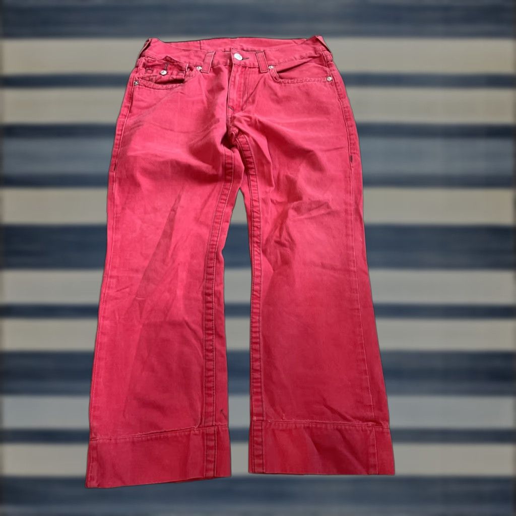 True Religion True Religion Women's Straight Leg Jeans 5-Pocket Red Size 33 Denim Cotton Solid Size 26" / US 2 / IT 38 - 1 Thumbnail