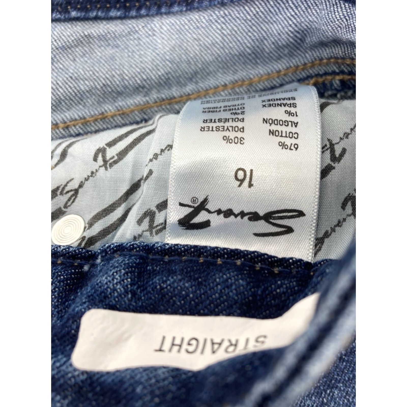 Vintage VINTAGE Seven7 90s Straight Jeans Women Size 16 36X30 Blue Denim High Rise Stretch NWT Size 38" / US 16 / IT 52 - 7 Thumbnail
