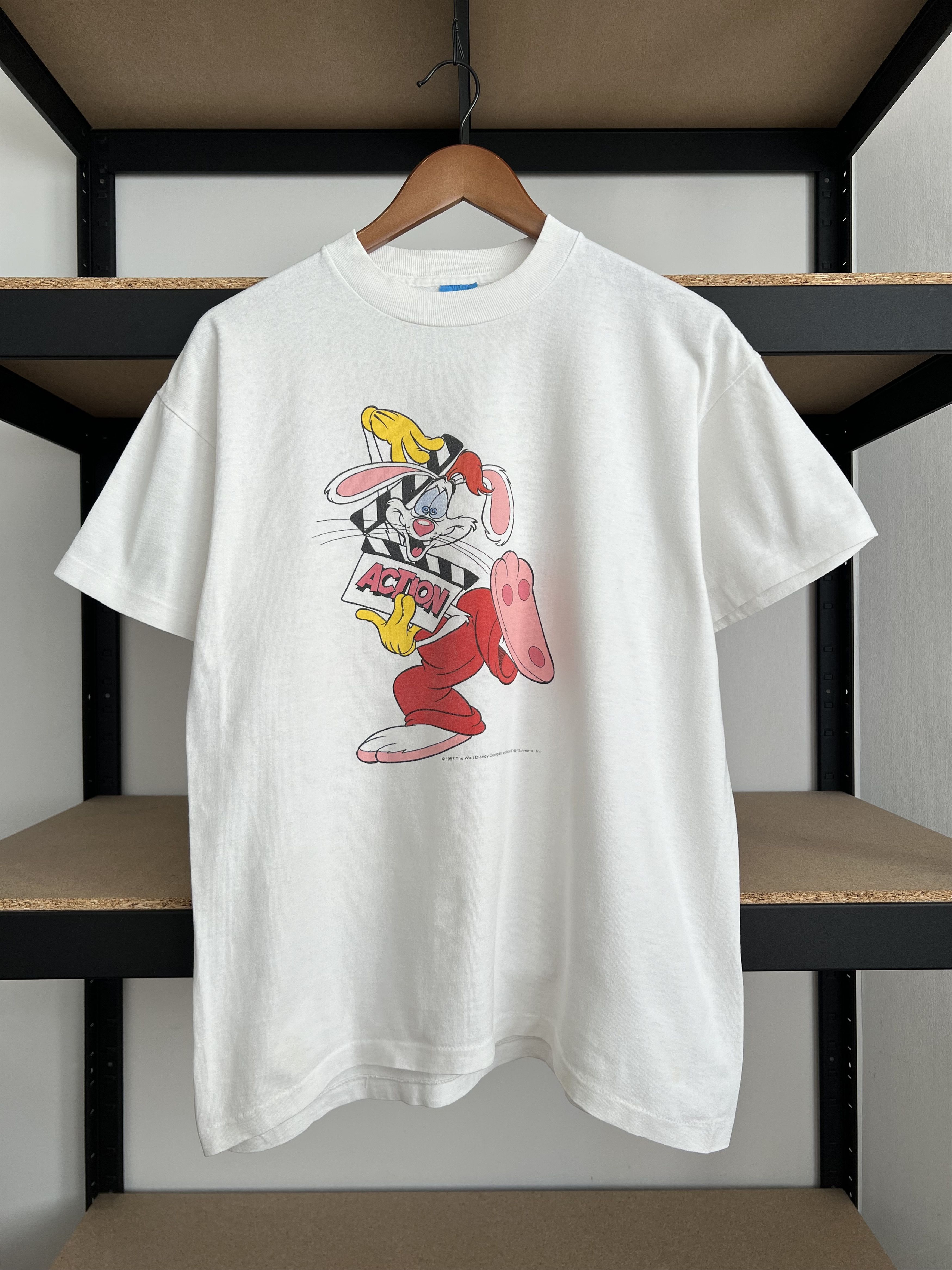 Disney Vintage 1987 Roger Rabbit Disney Cartoon White T-shirt Size US L / EU 52-54 / 3 - 1 Thumbnail