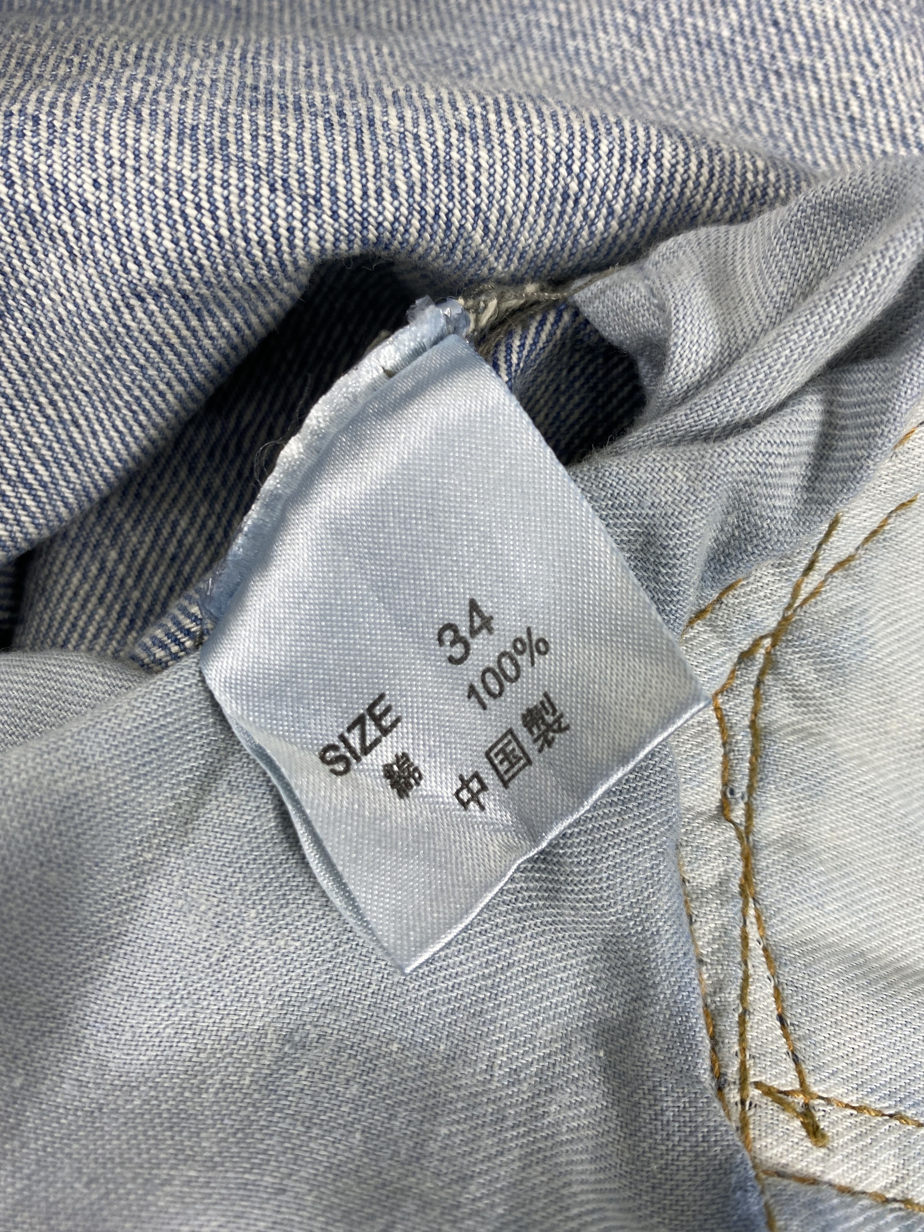 Japanese Brand Distressed Blue Vintage Desteny Jeans 34x32 Denim- JN3566 Size US 34 / EU 50 - 11 Thumbnail