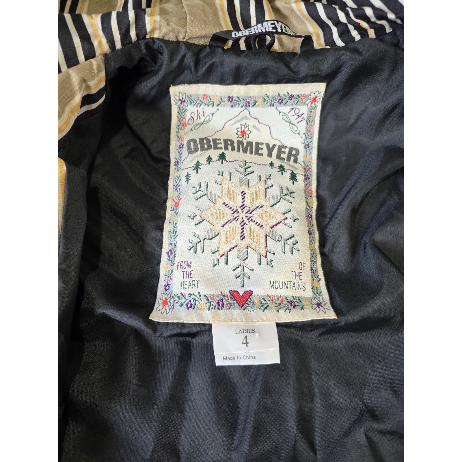 Obermeyer VTG Obermeyer Fanciful Jacket Black aztec Hood w headband Size S / US 4 / IT 40 - 4 Thumbnail