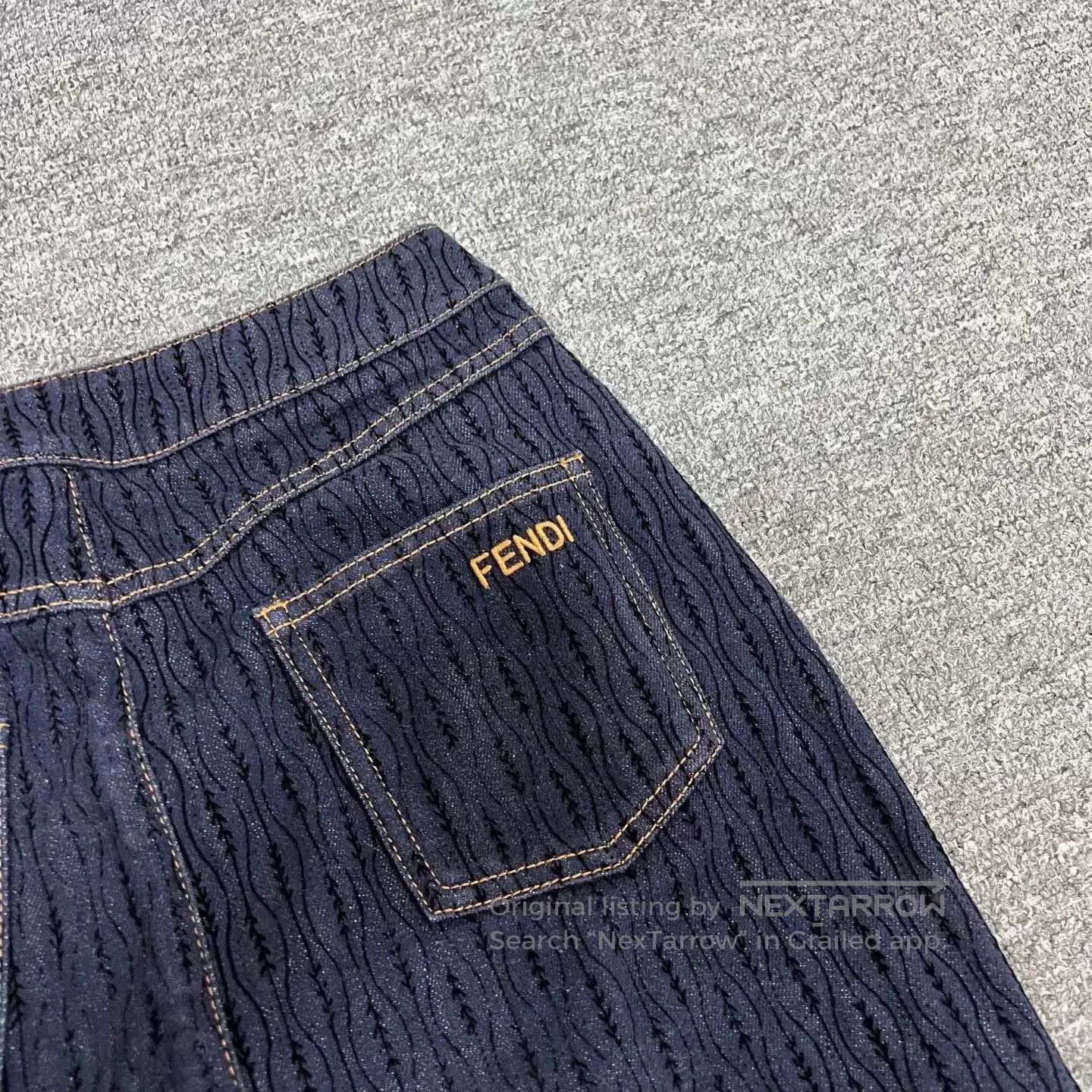 Fendi Fendi Logo Embroidered Denim Skirt. Size 39" - 2 Thumbnail