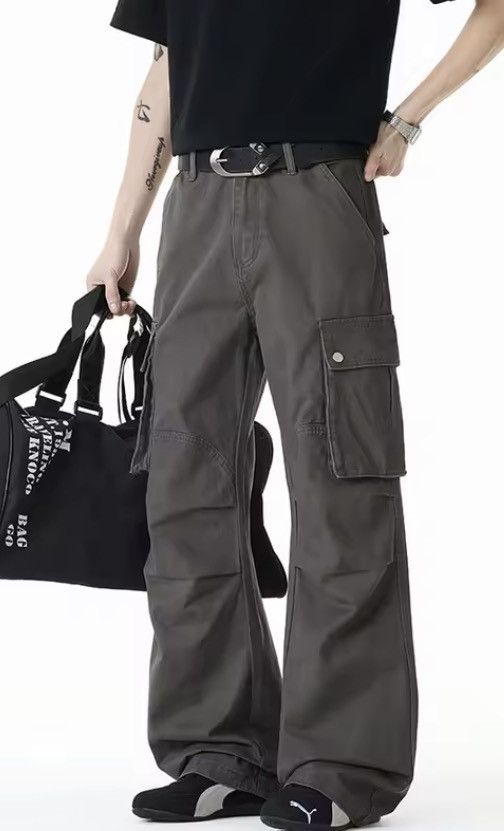 Japanese Brand Cargo Paratrooper Pants Loose Straight Large Pockets Size US 33 - 1 Thumbnail