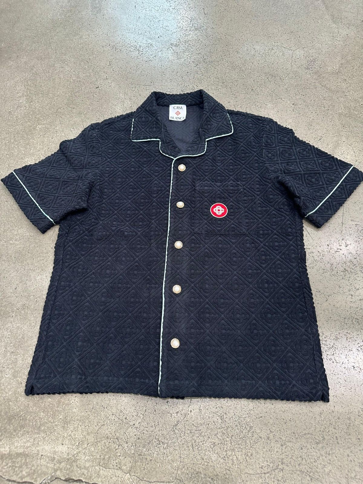 Casablanca CASABLANCA - Monogram Jacquard Towelling SS Shirt Size US M / EU 48-50 / 2 - 1 Thumbnail