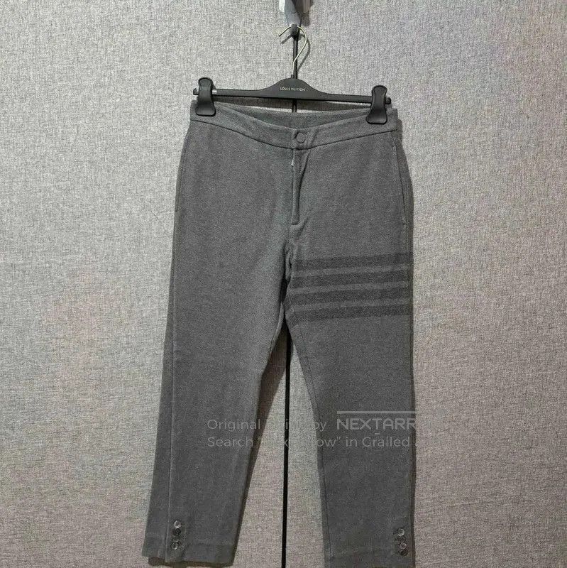 Thom Browne Thom Browne Gray Cotton Embroidered Casual Pants . Size US 26 / EU 42 - 1 Thumbnail