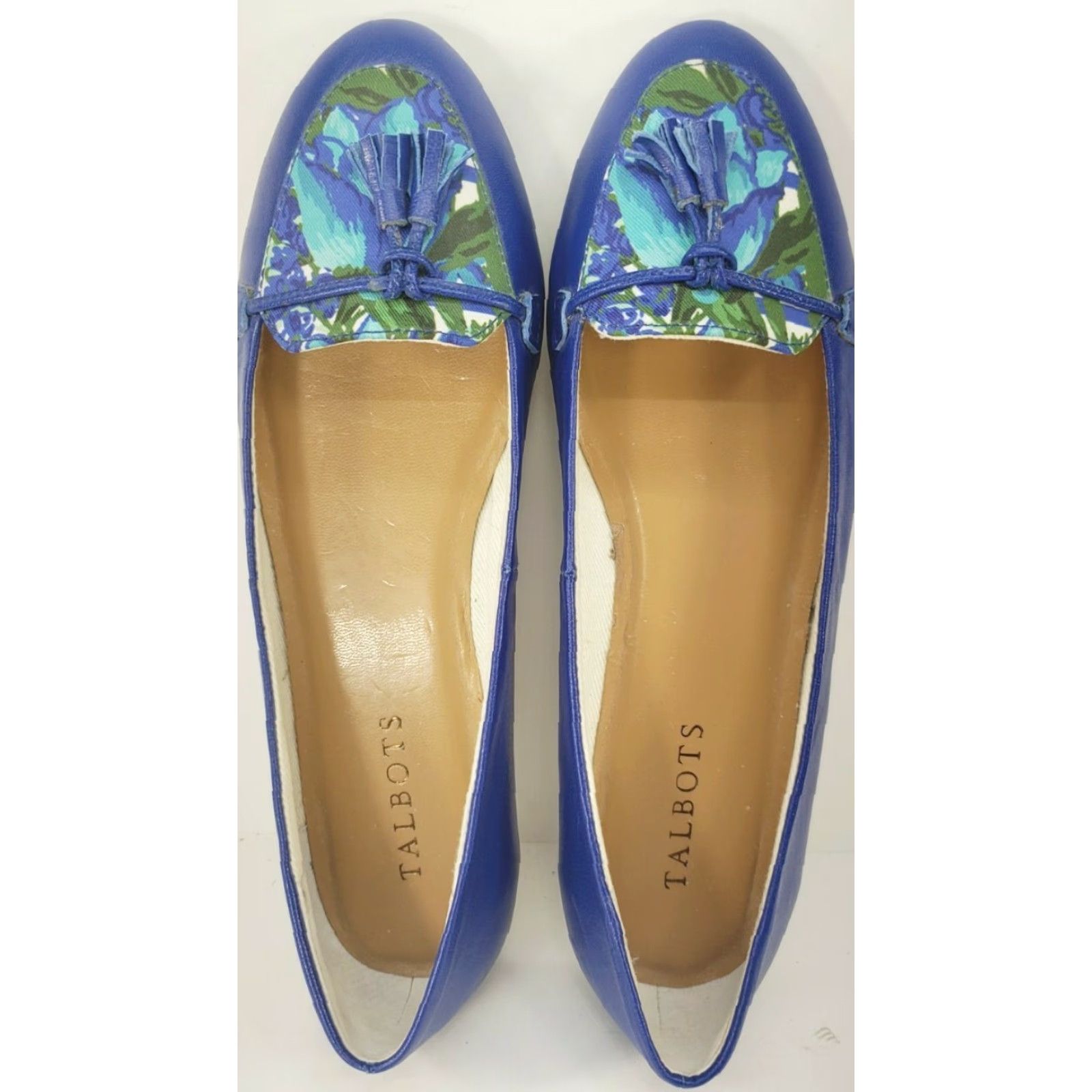 Talbots Talbots Flats Women's 7M Blue Tassel Painted Floral Vamp Very Cute! Shoes are in Like New Condition but have been worn once. Pre-owned. Size US 7 / IT 37 - 6 Thumbnail