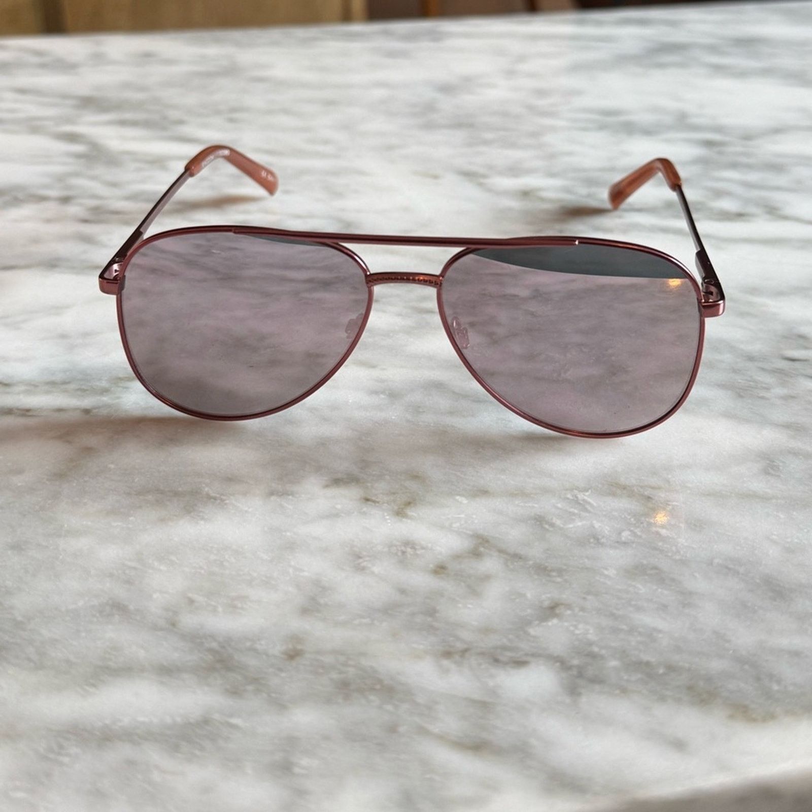 Le Specs Le Specs Kingdom Aviator Sunglasses Matte Rose Pink Lens Size ONE SIZE - 1 Thumbnail