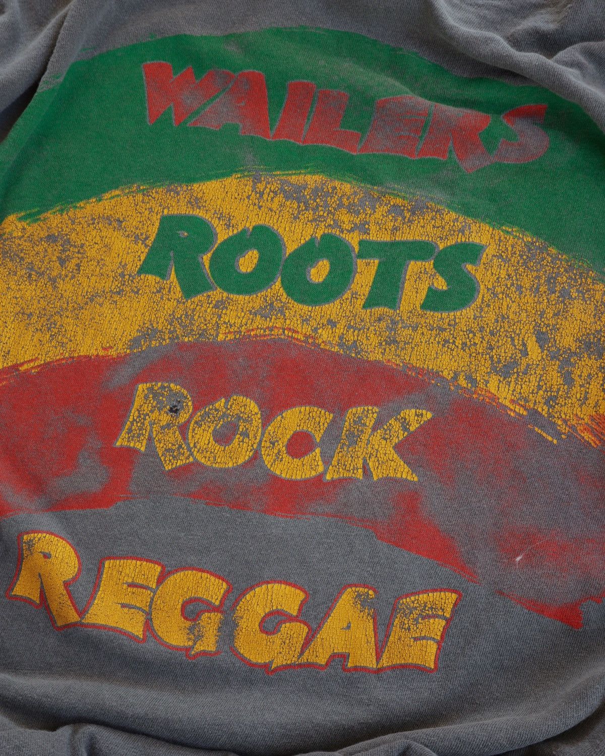 Rap Tees Vintage 80s The Wailers One Love Jamaica USA Faded Black Tee Size US XL / EU 56 / 4 - 8 Thumbnail