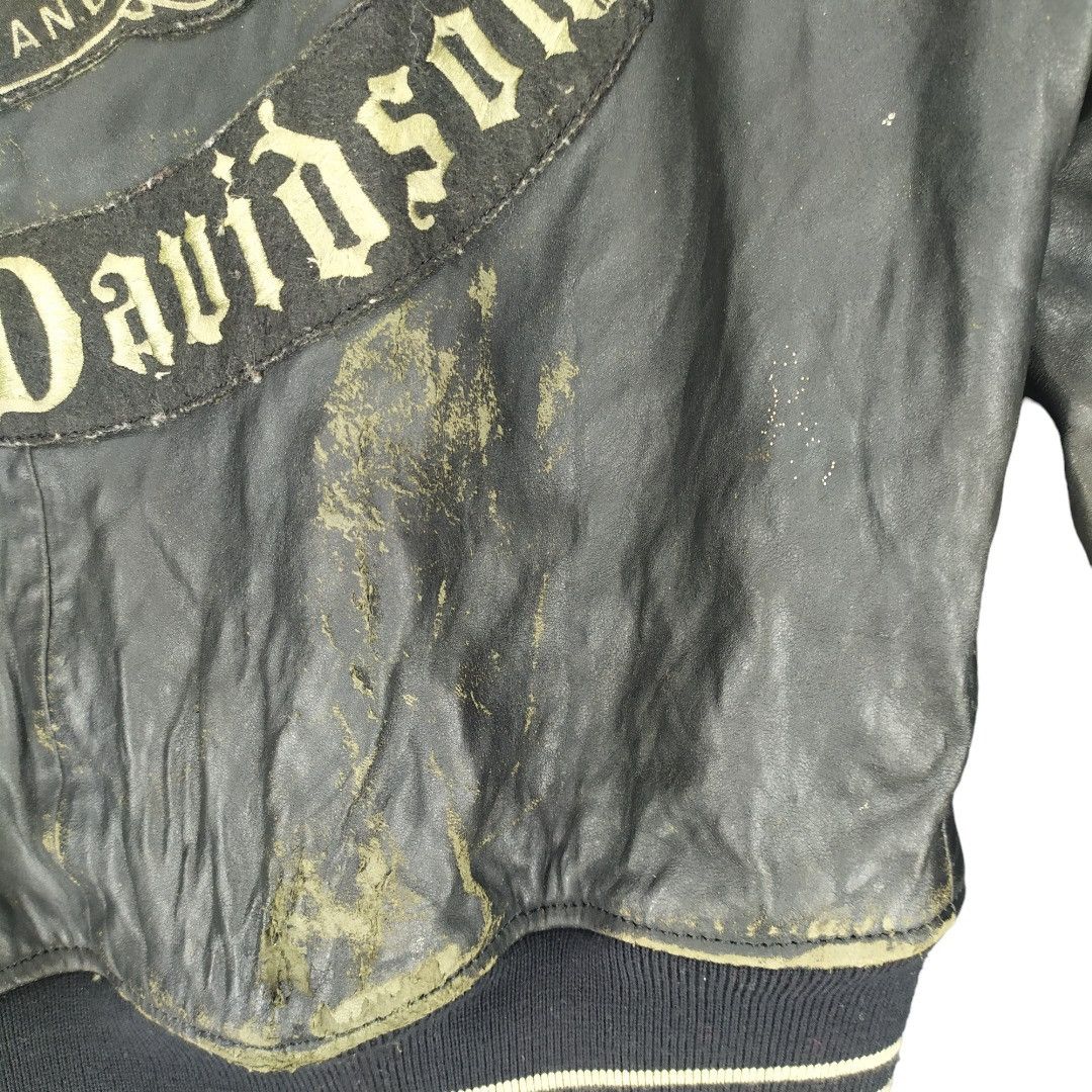Harley Davidson TRASHED🔥 80's HD Patches Big Logo Leather Jacket #949 Size US M / EU 48-50 / 2 - 8 Thumbnail