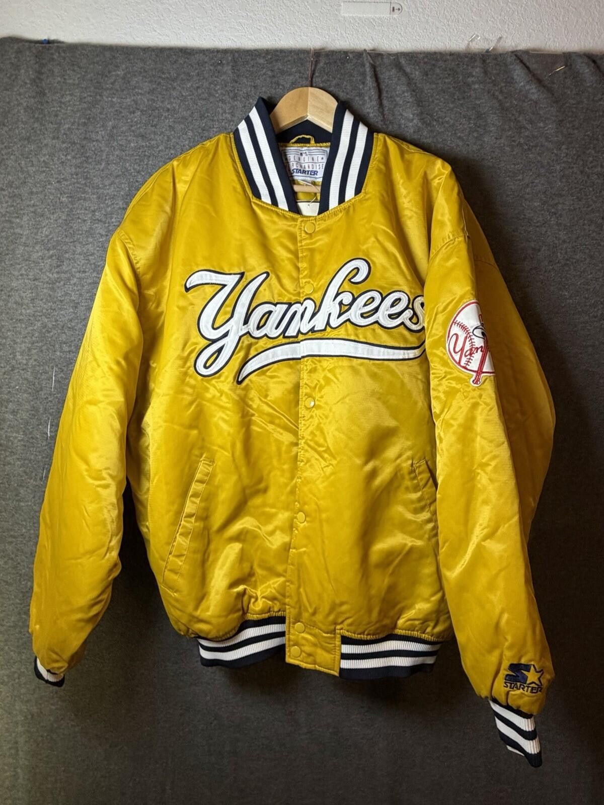 Starter RARE VTG 90s NEW YORK YANKEES STARTER JACKET YELLOW New XXL Size ONE SIZE - 2 Thumbnail