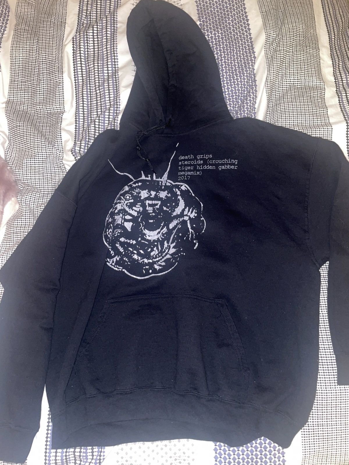 image of Band Tees Death Grips Steroids Hoodie in Black, Men's (Size 2XL)