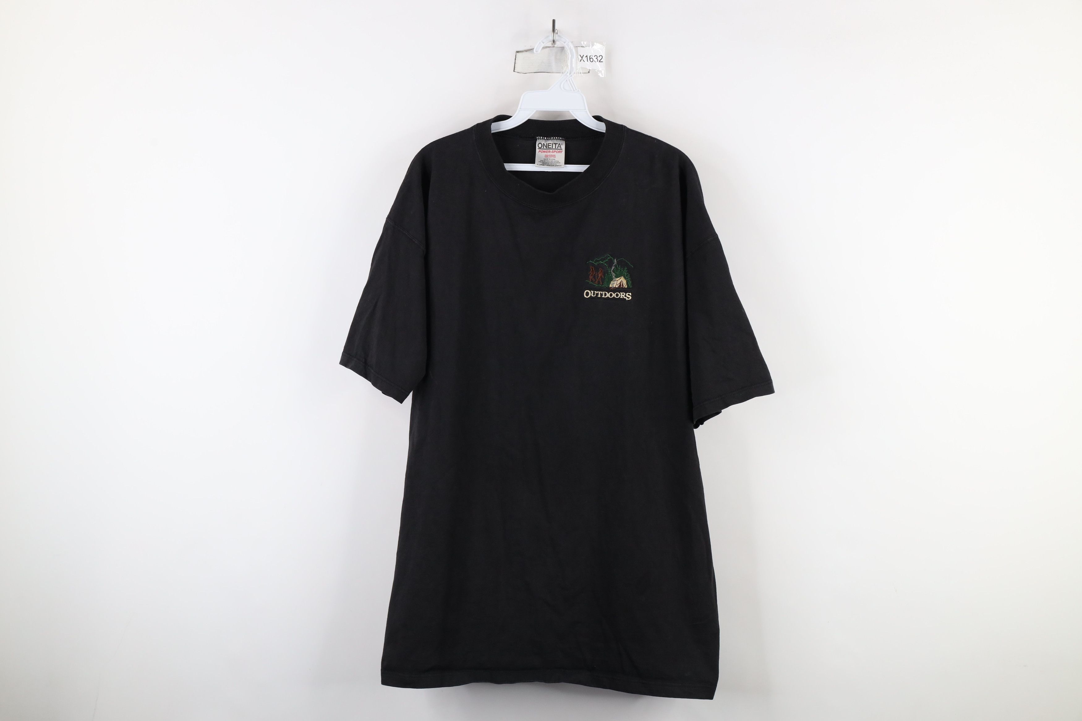 Vintage Vintage 90s Streetwear Out Outdoors T-Shirt Black Cotton USA Size US XL / EU 56 / 4 - 1 Thumbnail