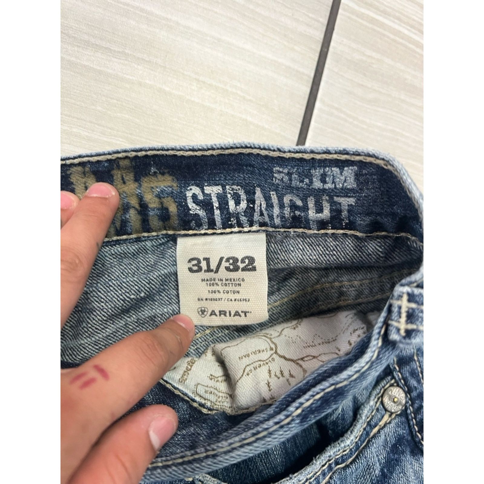 Ariat Ariat Western Bootcut Denim Distressed Jeans Size US 32 / EU 48 - 3 Thumbnail