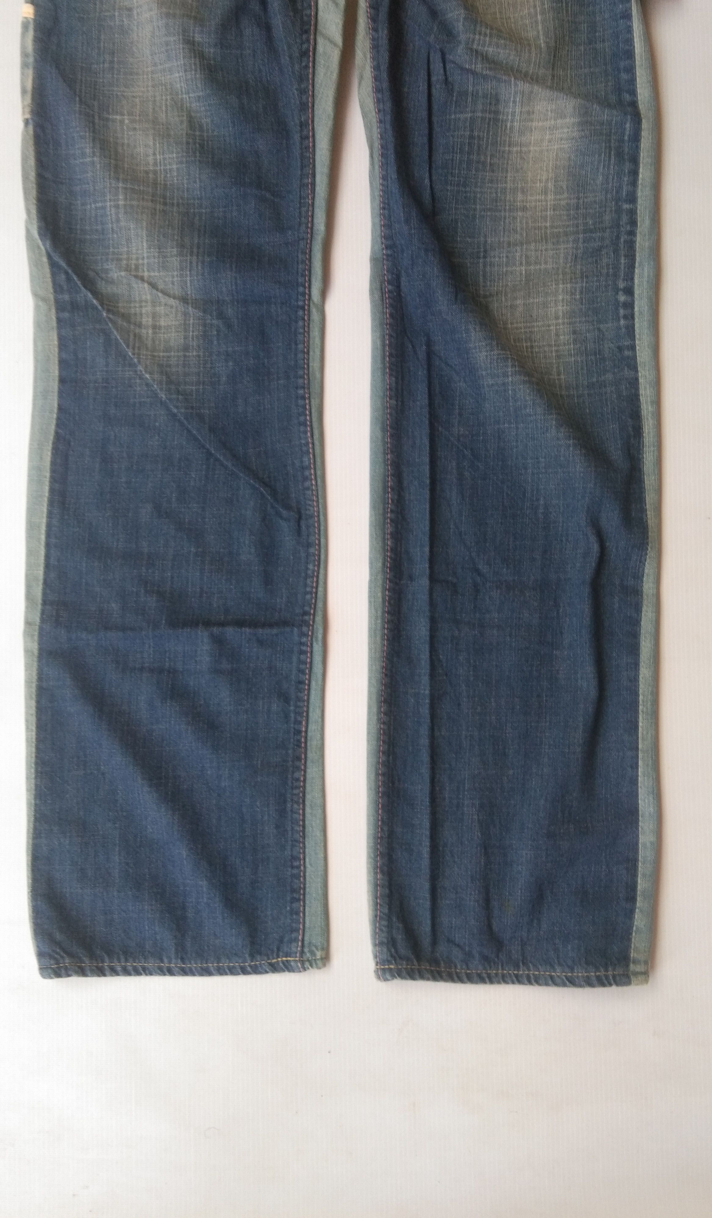 Alexander Lee Chang × Japanese Brand Alexander lee chang 2 tone blue denim jeans Size 29" - 3 Thumbnail