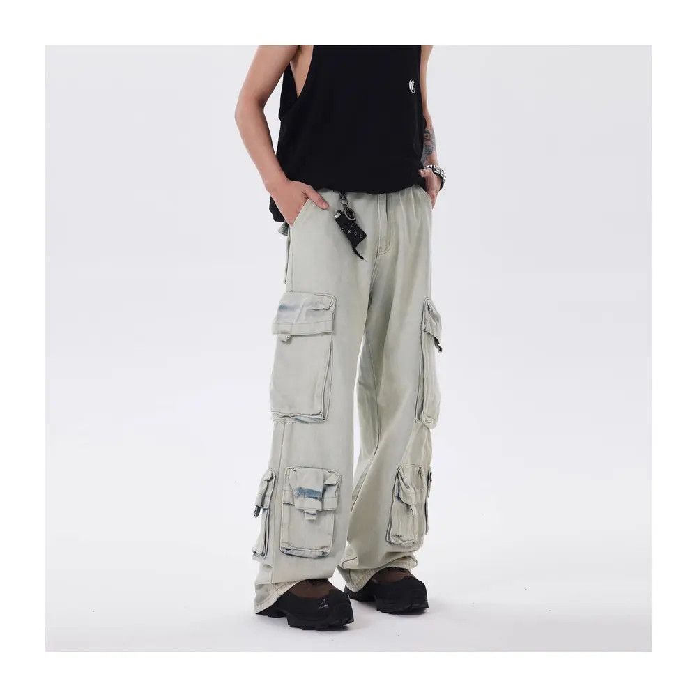 Japanese Brand × Jean Baggy Cargo Blue Denim Jeans Size US 32 / EU 48 - 2 Thumbnail