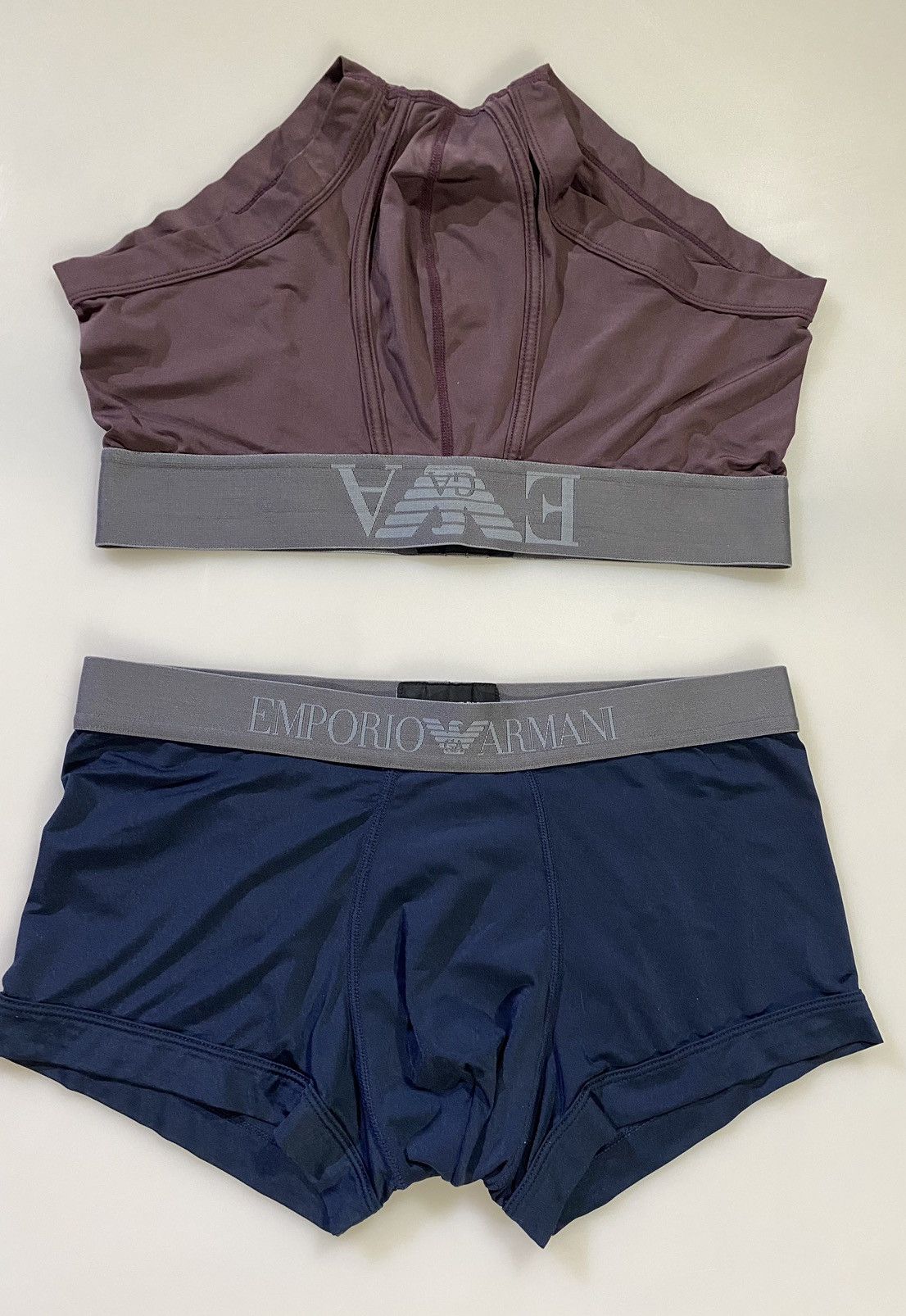 Emporio Armani Emporio Armani Logo Briefs Short Trunks 1 Blue/ 1 Merlot Size 32 - 1 Thumbnail